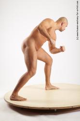 Nude Man White Standing poses - ALL Slim Bald Standing poses - bend over Realistic